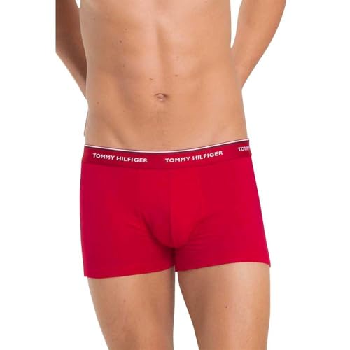 Tommy Hilfiger Herren Boxershorts Trunks Unterwäsche, Mehrfarbig (White/Tango Red/Peacoat), L von Tommy Hilfiger