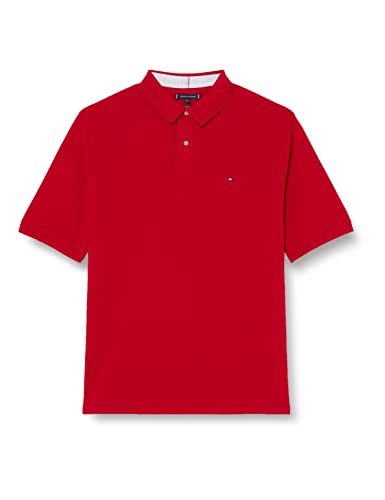 Tommy Hilfiger Herren Poloshirt Kurzarm Regular-Fit aus Bio-Baumwolle, Rot (Arizona Red), XXL von Tommy Hilfiger