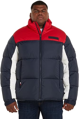 Tommy Hilfiger Herren BT-New York Puffer Jacket-B MW0MW34093 Gewebte Jacken, Blau (RWB Colourblock), XXL von Tommy Hilfiger