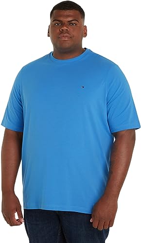 Tommy Hilfiger Herren T-Shirt Kurzarm Stretch Slim Fit Rundhalsausschnitt, Blau (Iconic Blue), XXL von Tommy Hilfiger