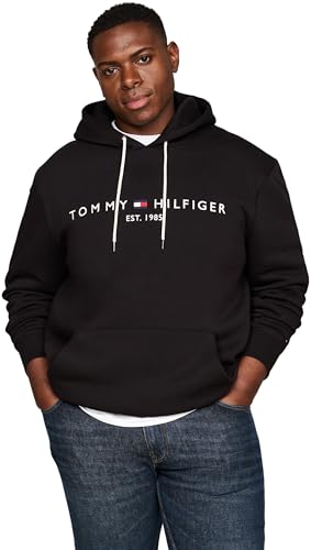 Tommy Hilfiger Herren Hoodie mit Kapuze, Schwarz (Black), XXL von Tommy Hilfiger