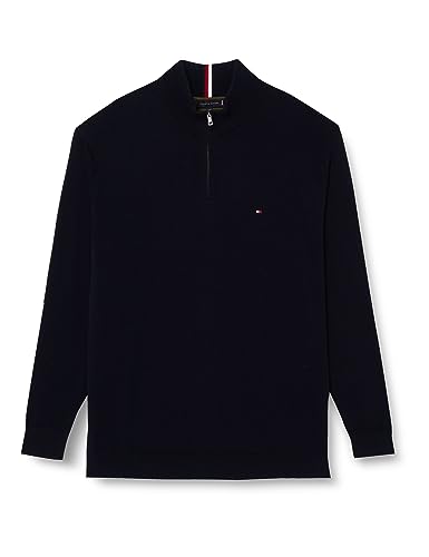 Tommy Hilfiger Herren BT-PIMA ORG CTN Cashmere ZMOCK-B MW0MW34106 Pullover, Blau (Desert Sky), XXL von Tommy Hilfiger