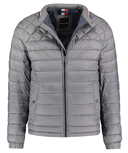 Tommy Hilfiger Herren C Light Weight Padded Bomber Jacke, Grau (Magnet Pc9), Medium (Herstellergröße:M) von Tommy Hilfiger