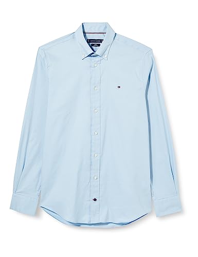 Tommy Hilfiger Herren Hemd Oxford Regular-Fit Langarm, Blau (Calm Blue), 40W von Tommy Hilfiger