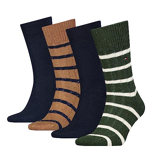 Tommy Hilfiger Herren CLSSC Sock, Army Green/Desert Khaki, 39/42 (4er Pack) von Tommy Hilfiger