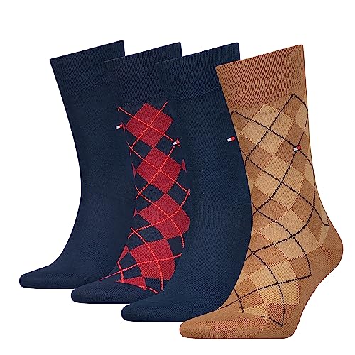 Tommy Hilfiger Herren CLSSC Sock, Desert Khaki/Navy, 39/42 (4er Pack) von Tommy Hilfiger