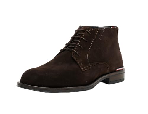Tommy Hilfiger Herren Low Boot Stiefel Suede mit Schnürsenkeln, Braun (Dark Coffee), 40 von Tommy Hilfiger