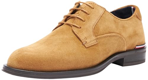 Tommy Hilfiger Herren Derby Schuhe Suede runde Spitze, (Sahara), 44 von Tommy Hilfiger