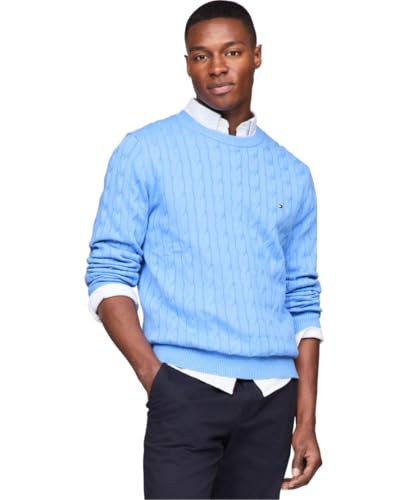 Tommy Hilfiger Herren Leichter Zopfmuster und Rundhalsausschnitt Pullover, Blauer Zauberspruch, X-Klein Tommy Hilfiger Herren Leichter Zopfmuster und Rundhalsausschnitt Pullover, Blauer Zauberspruch, X-Klein von Tommy Hilfiger