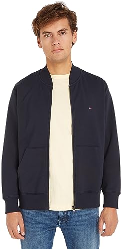 Tommy Hilfiger Herren Cardigan Baseball Collar mit Reißverschluss, Blau (Desert Sky), S von Tommy Hilfiger