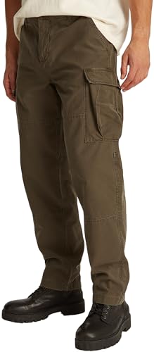 Tommy Hilfiger Herren Cargo Hose Satin Backed Relaxed Fit, Grün (Army Green), 28W/33L von Tommy Hilfiger