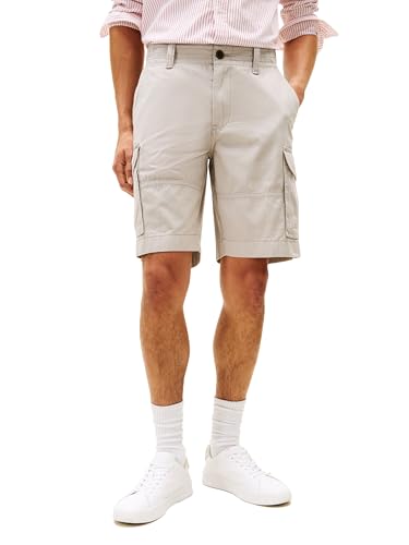 Tommy Hilfiger Herren Cargo-Shorts mit 6 Taschen, Drizzle, 54 DE von Tommy Hilfiger