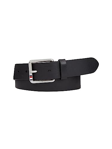 Tommy Hilfiger Herren Gürtel Casual 3,5 cm Ledergürtel, Schwarz (Black), 105 von Tommy Hilfiger