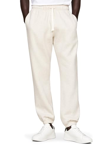 Tommy Hilfiger Herren Casual Fleece Lined Jogger Sweatpants, Also Available in Big & Tall Trainingshose, Heathered Oatmilk, Groß von Tommy Hilfiger