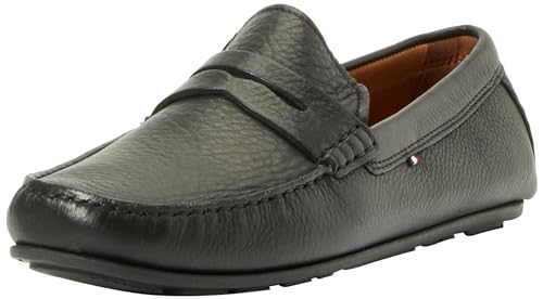 Tommy Hilfiger Herren Loafer Casual Leather Driver aus Leder, Schwarz (Black), 40 von Tommy Hilfiger