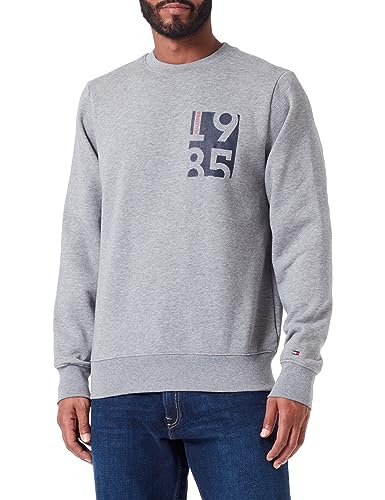 Tommy Hilfiger Herren Sweatshirt Crewneck ohne Kapuze, Grau (Medium Grey Heather), XXL von Tommy Hilfiger