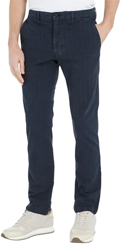 Tommy Hilfiger Herren Chino Denton Pow Check Stretch, Blau (Desert Sky), 32W / 34L von Tommy Hilfiger