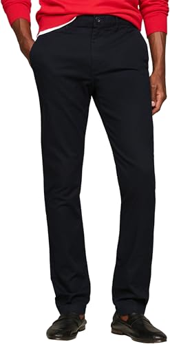 Tommy Hilfiger Herren Chino Hose Bleecker Essential Twill Slim Fit, Blau (Desert Sky), 33W/36L von Tommy Hilfiger