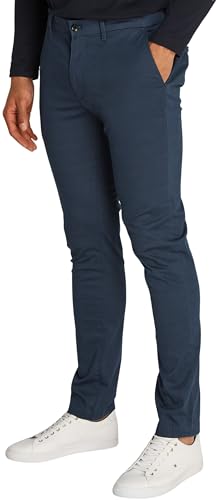 Tommy Hilfiger Herren Chino Hose Bleecker Printed Structure Slim Fit, Blau (Desert Sky), 32W/34L von Tommy Hilfiger