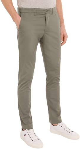 Tommy Hilfiger Herren Chino Hose Chino Bleecker Printed Structure Slim Fit, Grau (Hydrogen Grey), 30W/28L von Tommy Hilfiger