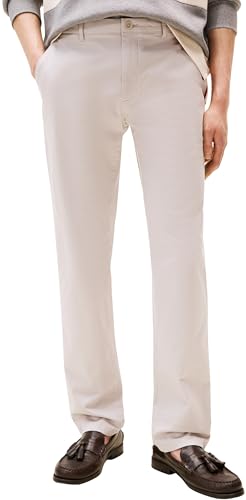 Tommy Hilfiger Herren Chino Hose Core Denton Essential Twill Straight Fit, Grau (October Grey), 36W/28L von Tommy Hilfiger