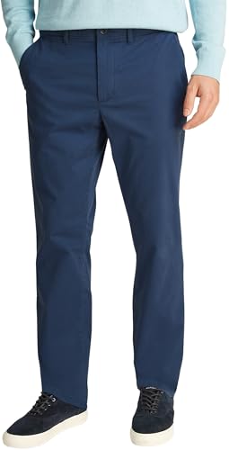 Tommy Hilfiger Herren Chino Hose Denton Satin Straight Fit, Blau (Aegean Sea), 35W/28L von Tommy Hilfiger