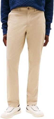 Tommy Hilfiger Herren Chino Hose Denton Printed Structure Straight Fit, Beige (Sandalwood), 34W/33L von Tommy Hilfiger