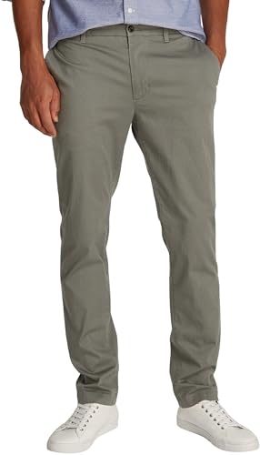 Tommy Hilfiger Herren Chino Hose Denton Printed Structure Straight Leg Fit, Grau (Hydrogen Grey), 34W/31L von Tommy Hilfiger