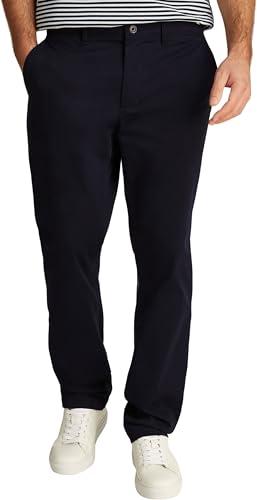 Tommy Hilfiger Herren Chino Hose Denton Satin Straight Fit, Blau (Desert Sky), 32W/40L von Tommy Hilfiger
