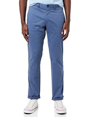 Tommy Hilfiger Herren Chinos Denton TH Flex Satin Stretch, Blau (Faded Indigo), 31W / 30L von Tommy Hilfiger