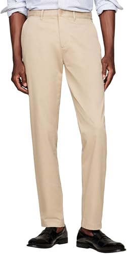 Tommy Hilfiger Herren Chino Hose Harlem Tapered Fit, Beige (Batique Khaki), 40W/28L von Tommy Hilfiger