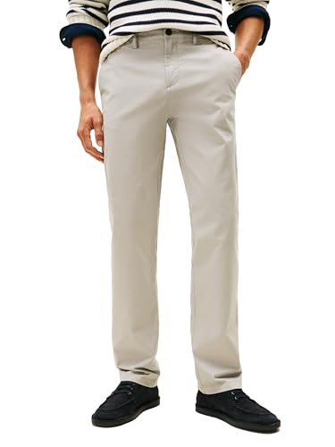 Tommy Hilfiger Herren Bequeme Chinohose aus Stretch-Baumwolle in Individueller Passform Freizeithosen, Drizzle, X-Groß von Tommy Hilfiger