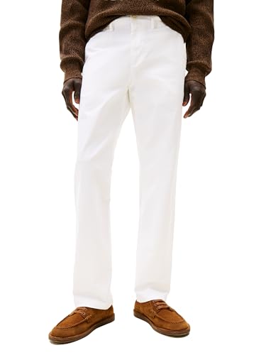 Tommy Hilfiger Herren Chino Pants Custom Fit Freizeithosen, Helles Weiß, X-Groß von Tommy Hilfiger