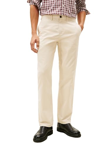 Tommy Hilfiger Herren Chino Pants Custom Fit Freizeithosen, Sand Khaki, 32W / 30L von Tommy Hilfiger