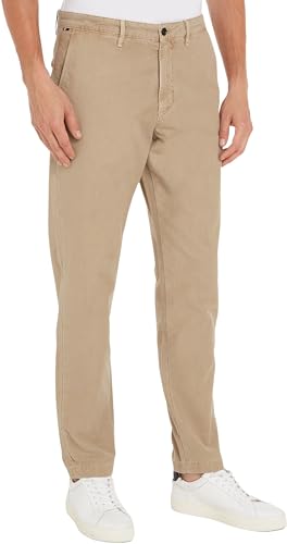 Tommy Hilfiger Herren Chinos Harlem Gabardine mit Stretch, Beige (Batique Khaki), 34W/32L von Tommy Hilfiger