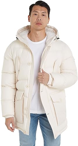 Tommy Hilfiger Herren Parka Winter, Beige (Weathered White), L von Tommy Hilfiger