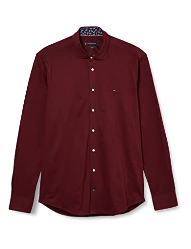 Tommy Hilfiger Herren CL Jersey SOLID SF Shirt MW0MW28501 Hemden, Lila (Deep Rouge), 42 von Tommy Hilfiger