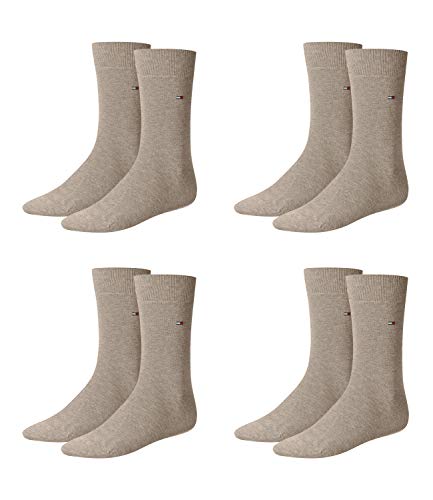 Tommy Hilfiger Herren Classic Business Socken 371111 4 Paar, Farbe:Beige, Größe:39-42, Artikel:Socken light beige mel. 371111-369 von Tommy Hilfiger