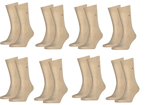 Tommy Hilfiger Herren Classic Casual Business Socken 8er Pack (39-42, light beige melange) von Tommy Hilfiger