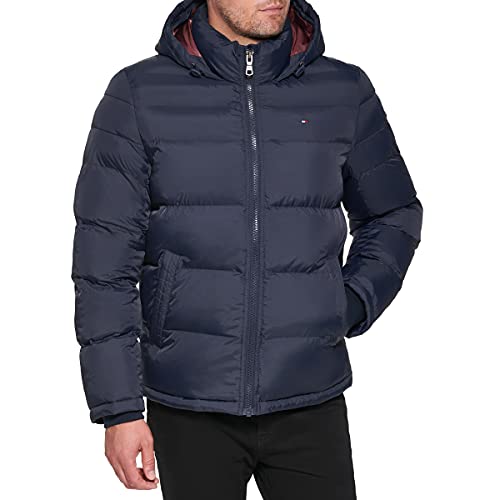 Tommy Hilfiger Herren Classic Hooded Puffer Jacket (Regular and Big & Tall Sizes) Daunen, Oberbekleidung, Mantel, Midnight, 2X von Tommy Hilfiger