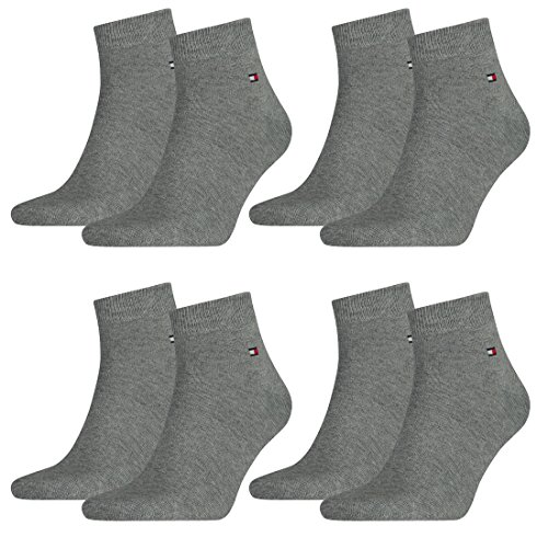 Tommy Hilfiger 8 Paar Quarter Socken Gr. 39-46 Herren Business Sneaker Socken, Farbe:758 - middle grey mélange, Socken & Strümpfe:39-42 von Tommy Hilfiger