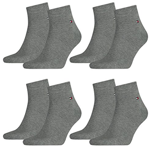 Tommy Hilfiger 8 Paar Quarter Socken Gr. 39-46 Herren Business Sneaker Socken, Farbe:758 - middle grey mélange, Socken & Strümpfe:39-42 von Tommy Hilfiger