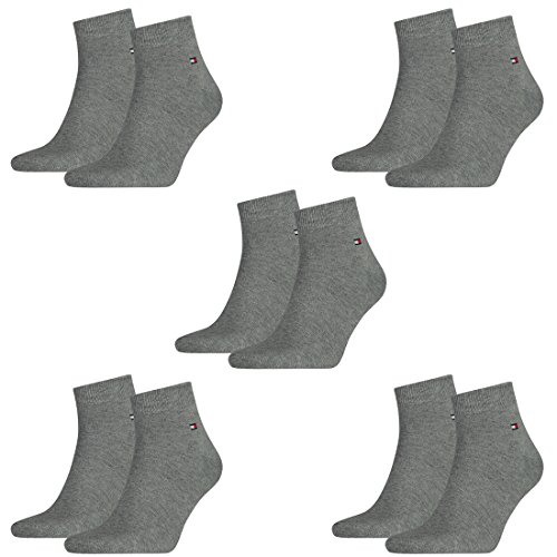 Tommy Hilfiger 10 Paar Quarter Socken Gr. 39-46 Herren Business Sneaker Socken, Farbe:758 - middle grey mélange, Socken & Strümpfe:39-42 von Tommy Hilfiger