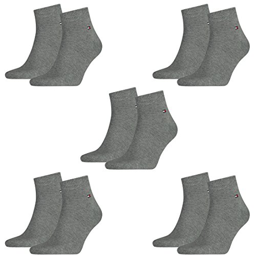 Tommy Hilfiger Herren Classic Quarter Socken 342025001 10 Paar, Farbe:Grau;Sockengröße:43-46;Artikel:Quarter grau 342025001-758 von Tommy Hilfiger