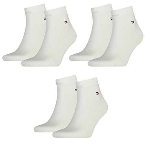 Tommy Hilfiger Herren Quarter Socken Business Sneaker Socken 6 Paar, Farbe:300 - white, Socken & Strümpfe:43-46 von Tommy Hilfiger