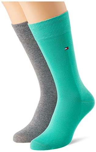 Tommy Hilfiger Herren Classic Sock, grey melange green, 39-42 (2er pack ) von Tommy Hilfiger