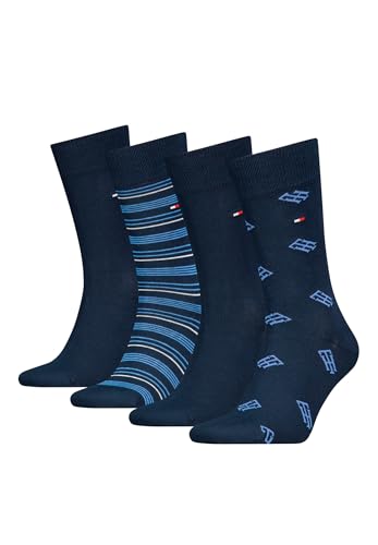 Tommy Hilfiger Herren Classic Socken, Marineblau, 39/42 (4er Pack) von Tommy Hilfiger