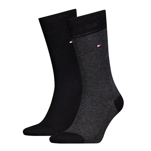 Tommy Hilfiger Herren Classic Socken, Schwarz, 43/46 (2er Pack) von Tommy Hilfiger