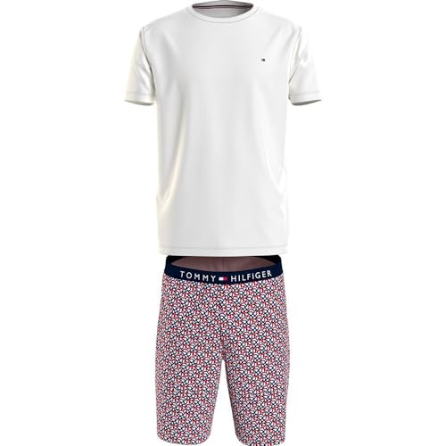 Tommy Hilfiger Herren Pyjama-Set Kurz, Mehrfarbig (Desert Sky / Eighty Five Geo), L von Tommy Hilfiger