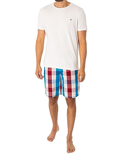 Tommy Hilfiger Herren Pyjama-Set Kurz, Mehrfarbig (Ancient White / Xl Gingham), S von Tommy Hilfiger